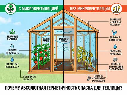 Почему теплица не должна быть абсолютно герметичной?