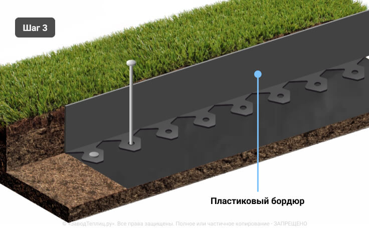 Шаг 3: Укладка бордюров