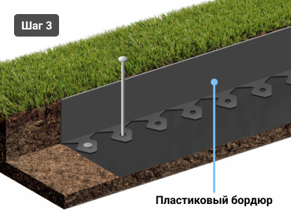 Шаг 3: Укладка бордюров