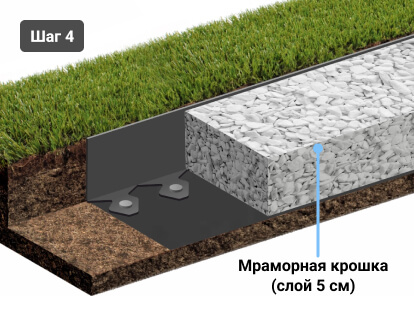 Шаг 4 - Засыпка мраморной крошкой