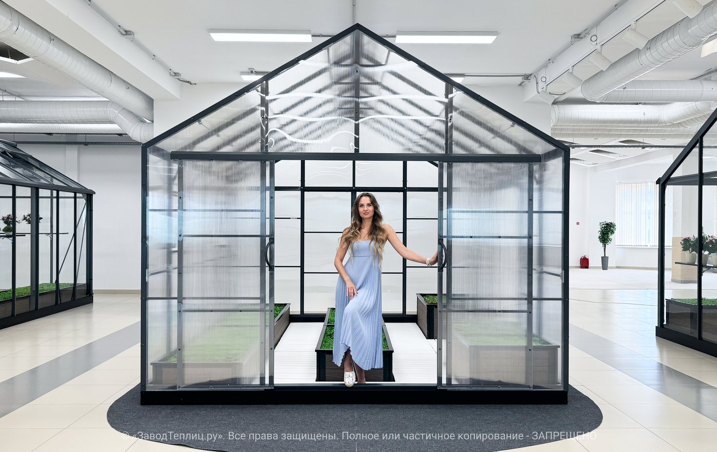 Теплица «Домик 3,5м/4м 40x40»