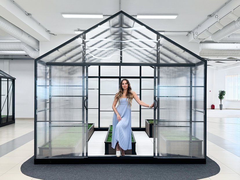 Теплица «Домик 3,5м/4м 40x40»