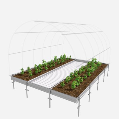 Оцинкованные грядки “Периметр” в теплицу шириной 3 м 