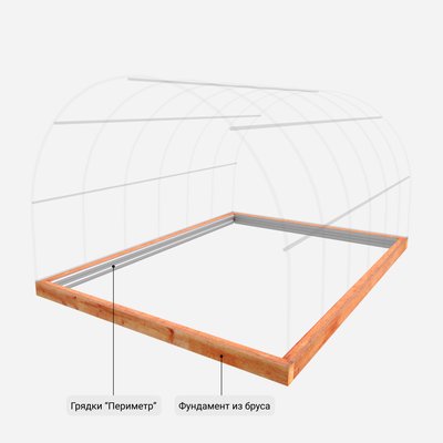 Оцинкованные грядки “Периметр” в теплицу шириной 3 м 