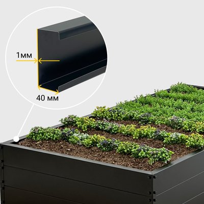 Стальные грядки высотой 60 см